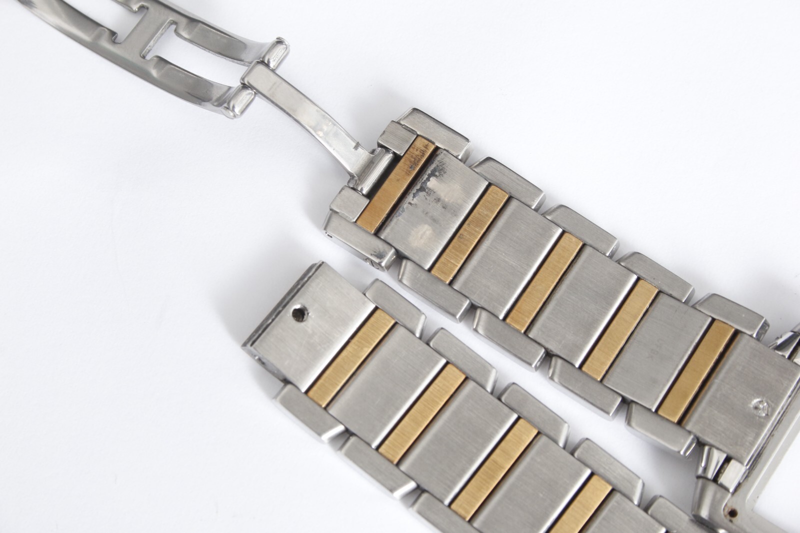 Cartier Large Size 2-Tone Tank Francaise Case,Buckle/Bracelet Missing Back/Mvt.