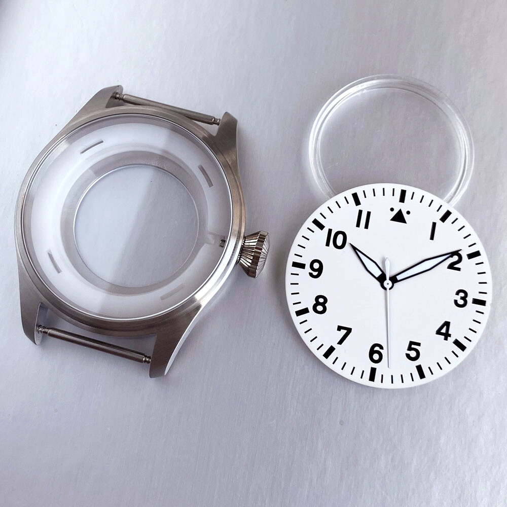 NH35 Pilot Watch Case 43mm for NH36 NH38 PT5000 ETA2824 Sapphire 200M Waterproof