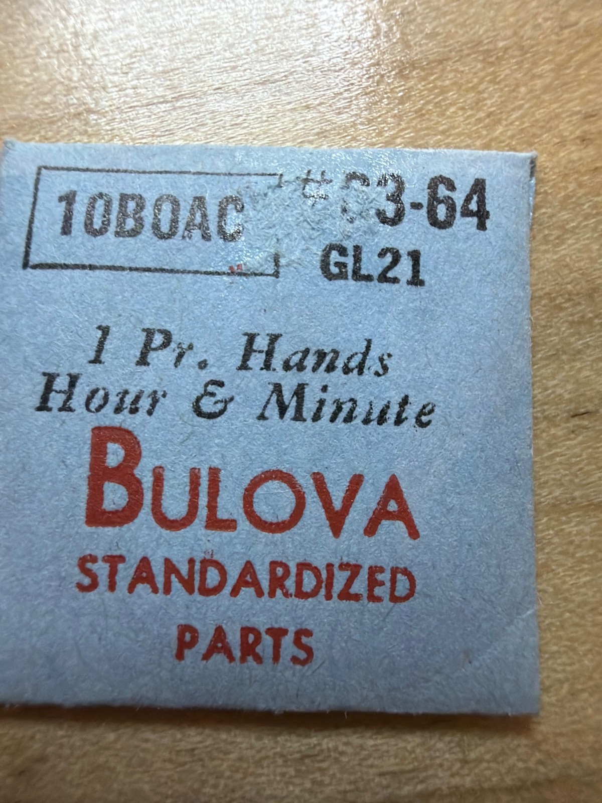 Bulova – NOS – 63-64 Pair of Watch Hands – Various Calibers & Finishes