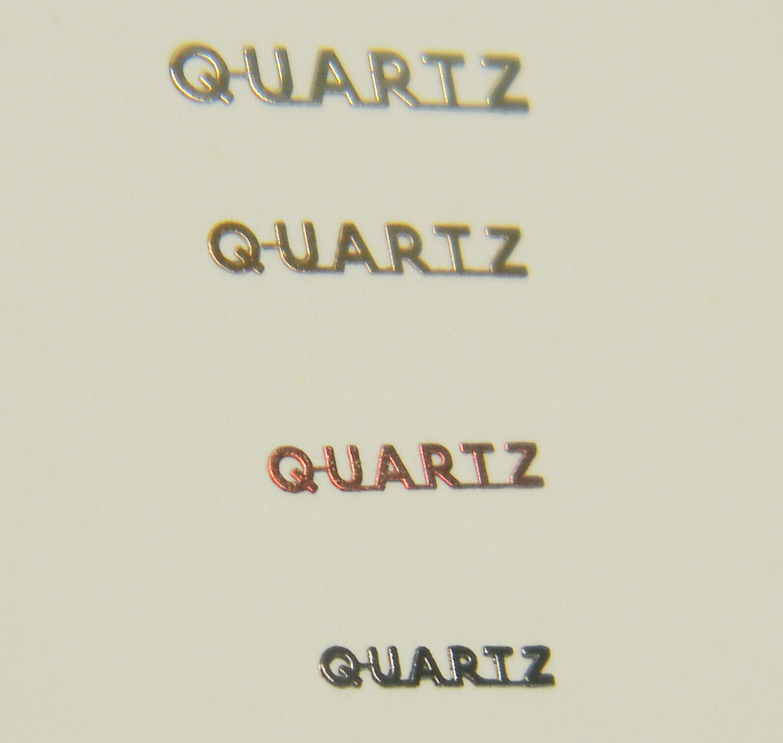 QUARTZ dial Micro logo emblem watch Metal Steel Adhesive 3D Silver Gold Black