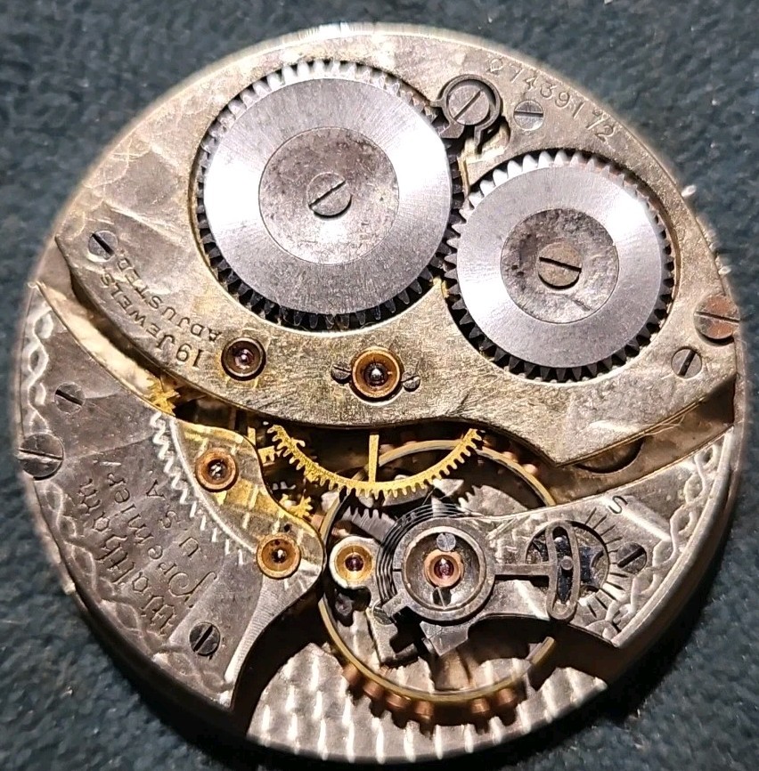 Waltham Premier 12s 19j Open Face Pocket Watch Movement