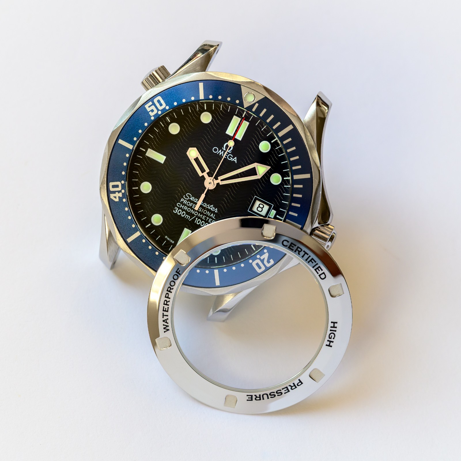 Spiralwinder Watch Parts Sapphire Exhibition Caseback for Seamaster 300m 2531.80