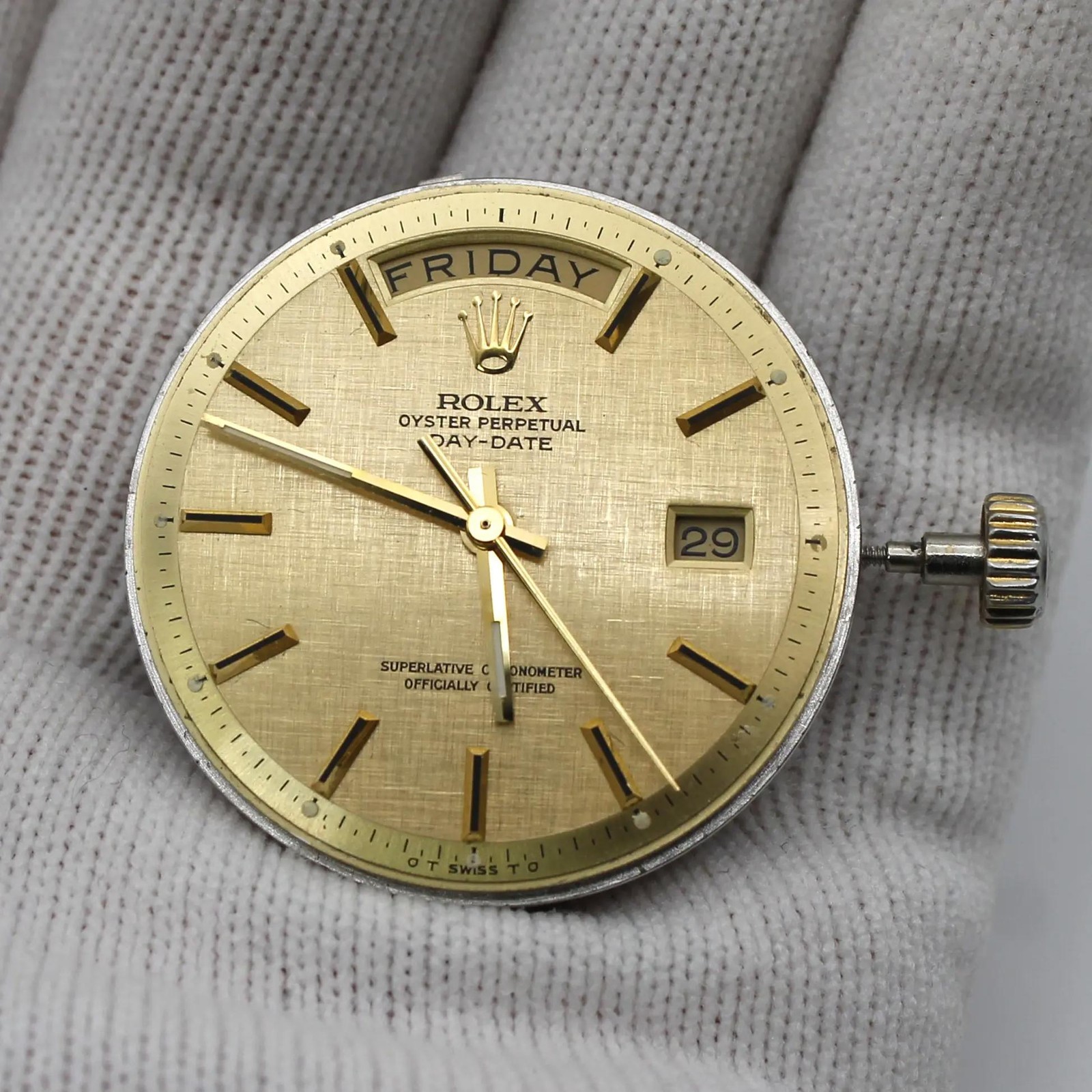 Rolex Oyster Perpetual Day-Date Linen Dial Working Movement 1556