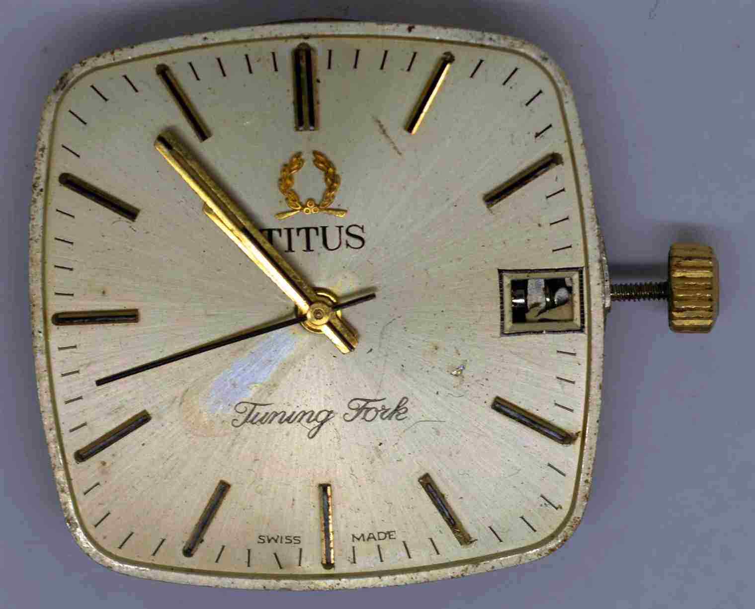 VTG TITUS TUNING FORK Movement & Dial. Cal: ETA-9162. For Parts