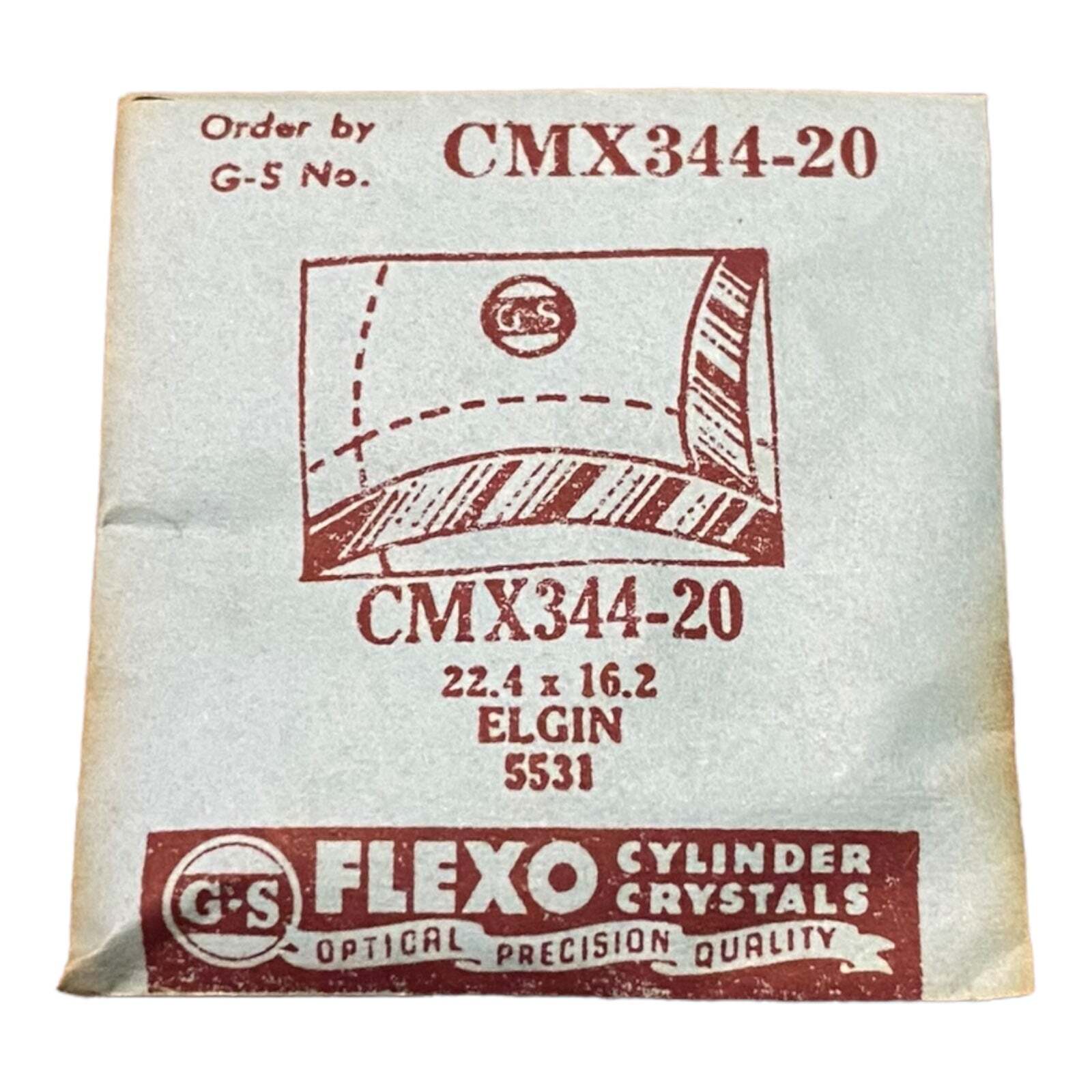Germanow-Simon Mach (GS) CMX344-20 Watch Crystal 22.4×16.2 NOS Part Flexo Elgin