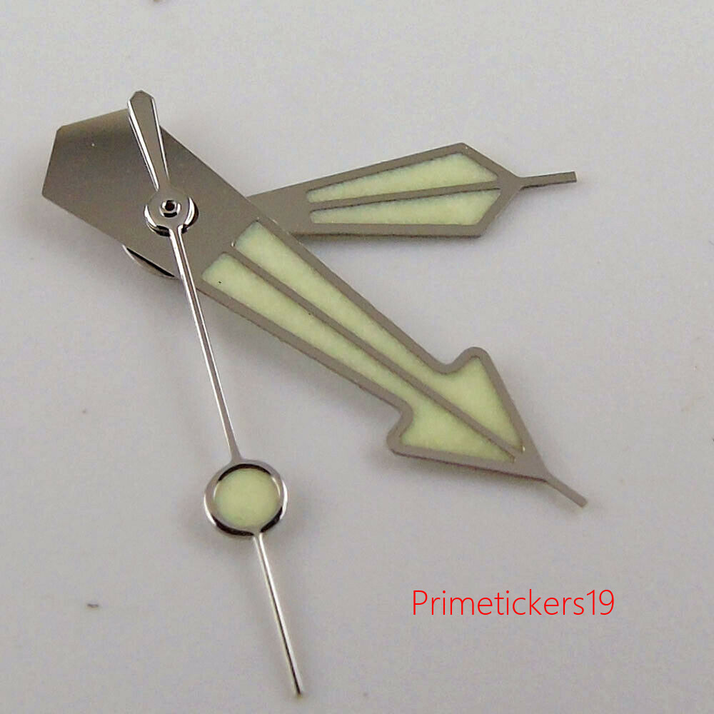 Silver/Rose Golden Edge Watch Hands Needles Green Luminous Fit for NH35A NH36A