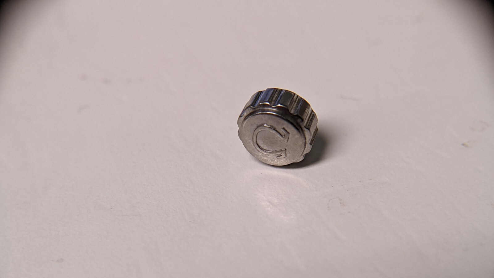 Unbranded Ω OM crown White S/S 5.9mm/6mm x 2.5mm tube tap10 (0.90mm)