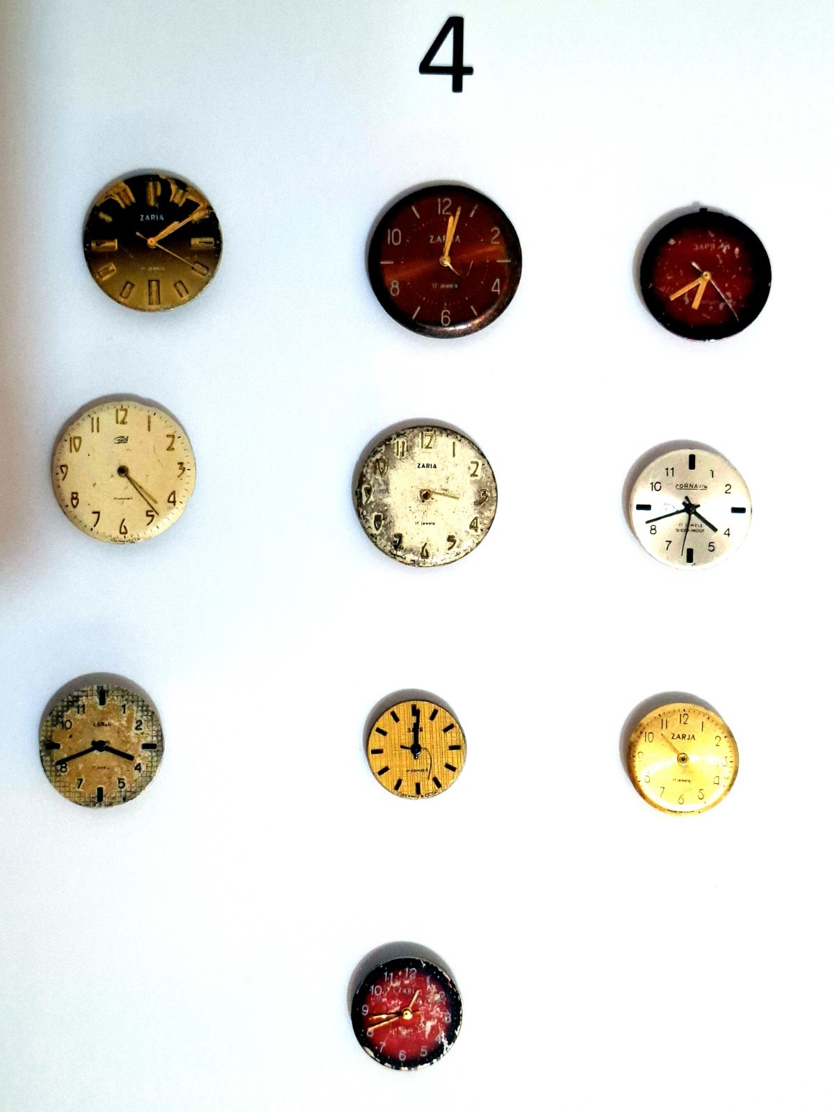 Lot 40 Soviet Watch Movements Zarja Poljot 17J w/Dial, Individually Bagged