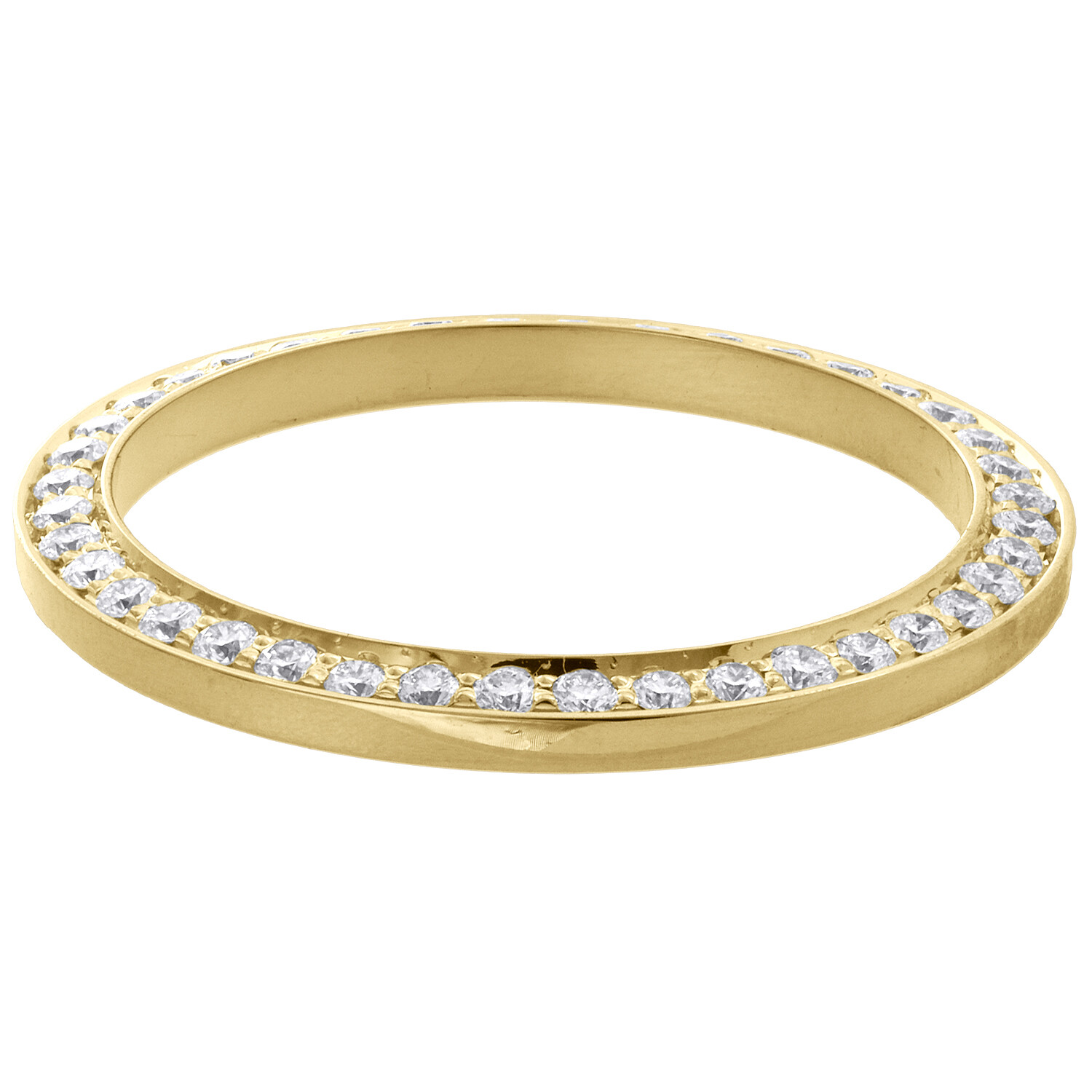 Solid Yellow Gold Diamond Bezel For 26mm Rolex DateJust President Watch 0.80 CT.