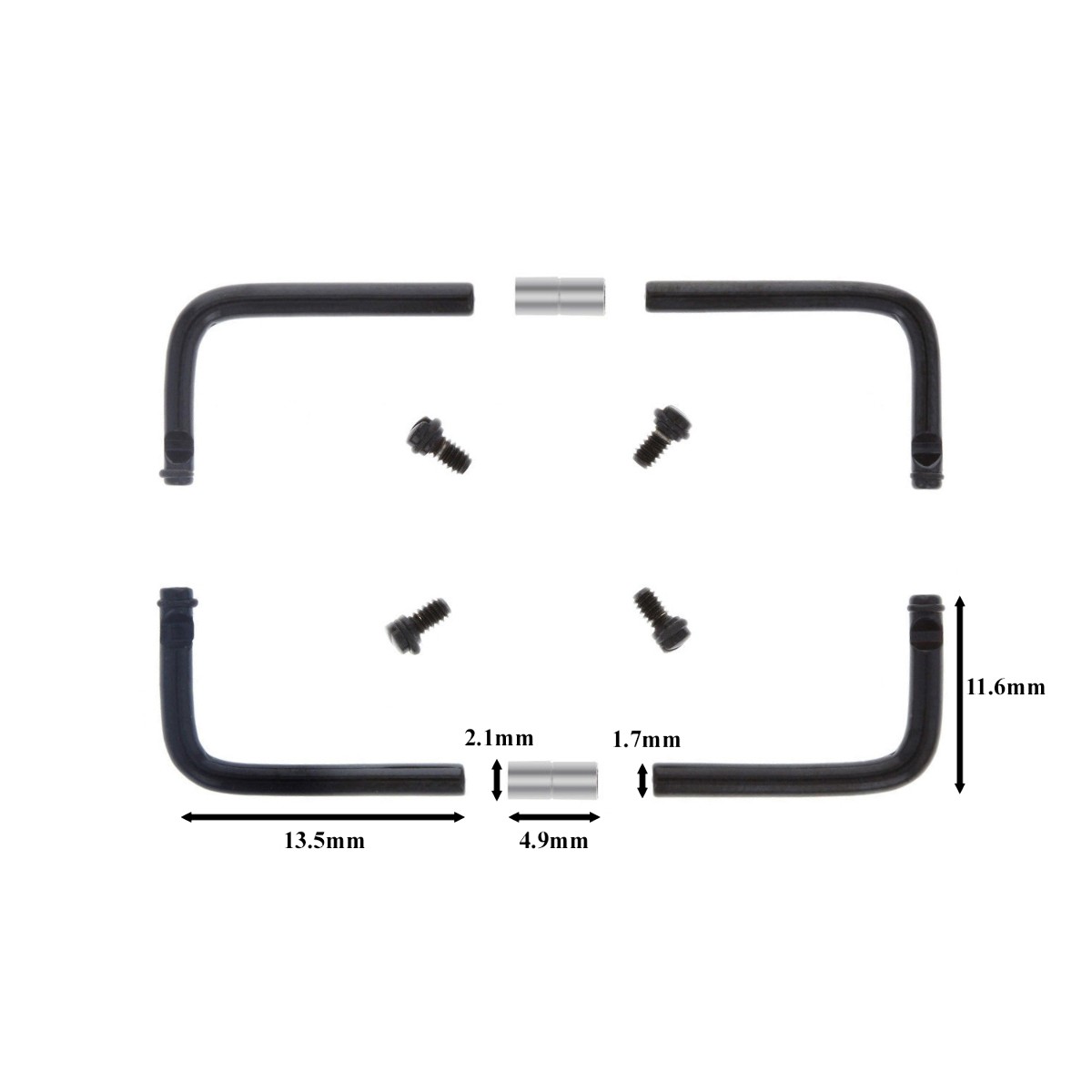 1 SET PAM BAR, SCREW, CONNECTOR FOR PAM 47MM PANERAI RADIOMIR WATCHBLACK PVD