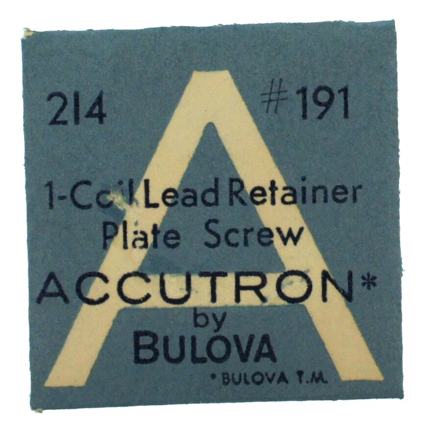 NEW Bulova Accutron 214 Watch Part 191 Coil Lead Retainer Plate Screw NOS Repair