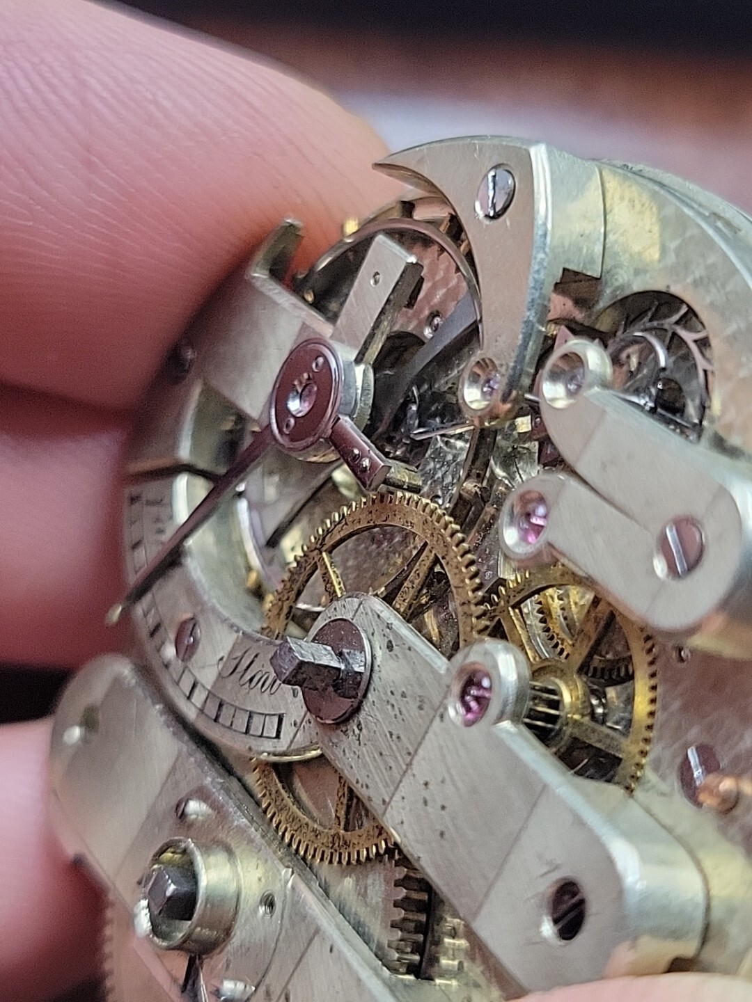 Antique Jules Huguenin High Grade Pocket Watch Movement For Repairs 43mm