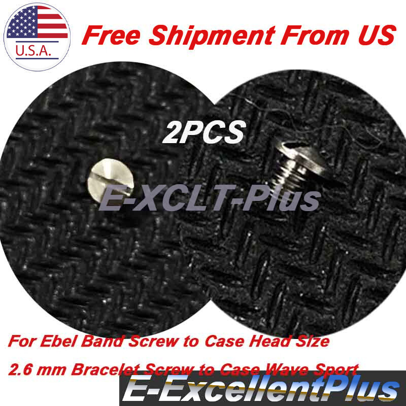 2PCS For Ebel Stainless Steel Case Band Bracelet Strap Screws 2.6*2.4*1.4mm