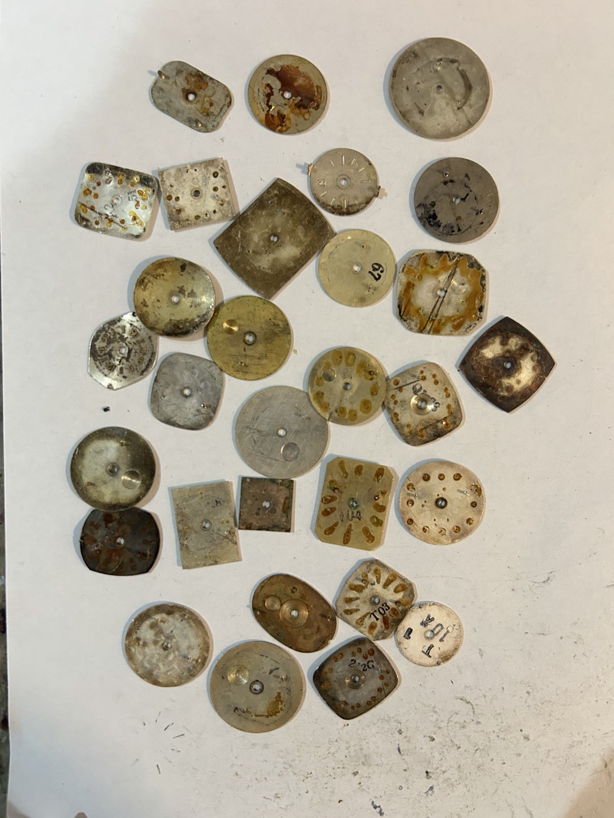 30 Vintage Watch Dials Lot Seiko Fuji Camy Swiss Japan Parts Repair Watchmaker