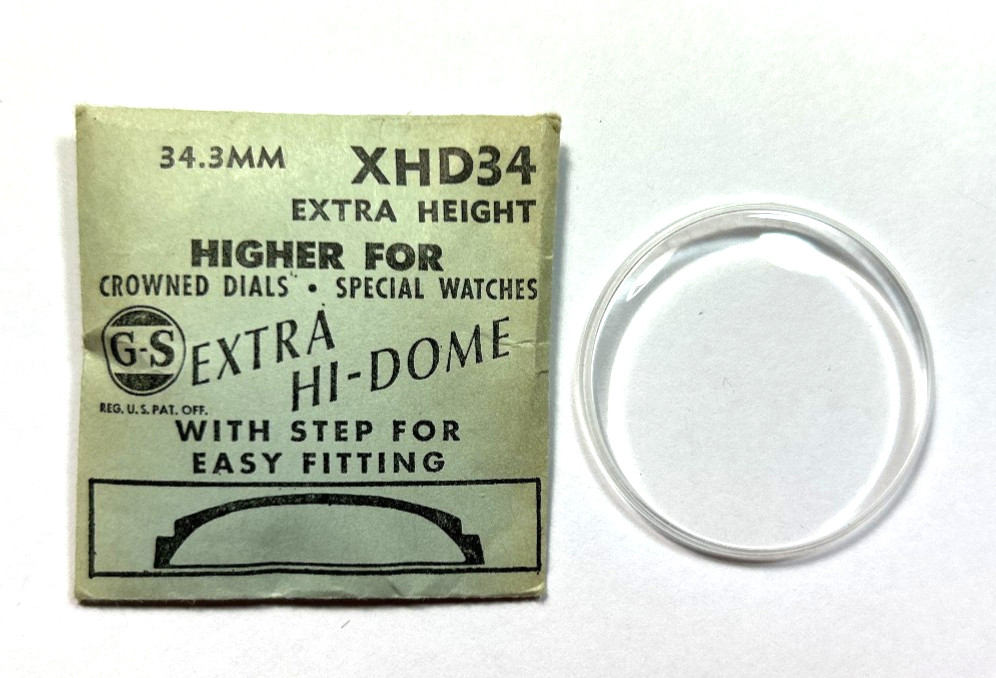 XHD 34 EXTRA HIGH DOME ROUND PLASTIC WATCH CRYSTAL 34.3mm