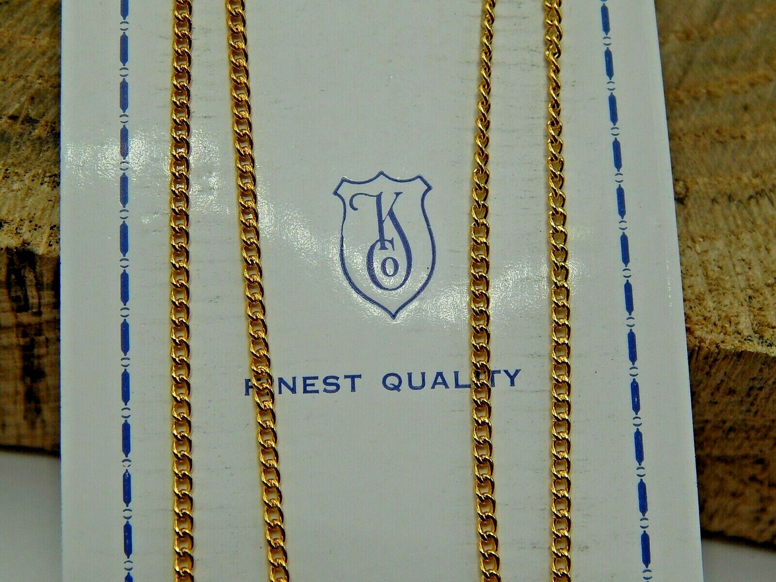 Vintage 1950s Kinney Co KCo Gold Plated 24 inch chain necklace New On Card NOS