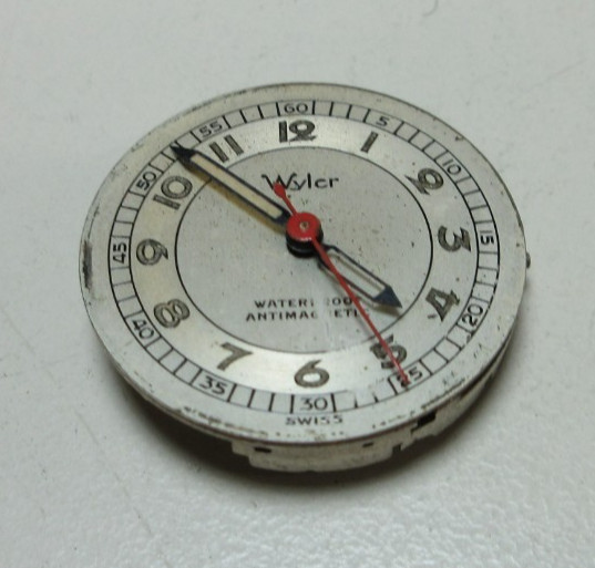 VINTAGE WYLER WRIST WATCH MOVEMENT WATERPROOF ANTIMAGNETIC WATCHMAKER PARTS #118