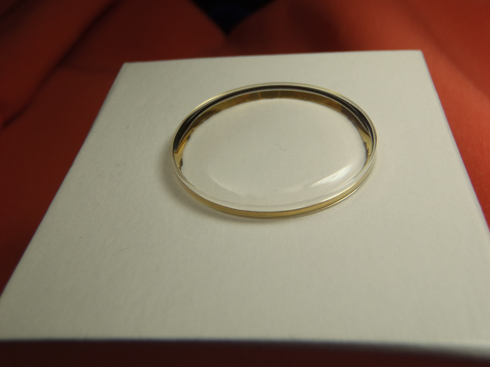 26.1 MM SWISS YELLOW TENSION RING ROUND PLASTIC WATCH CRYSTAL WATERPROOF NOS