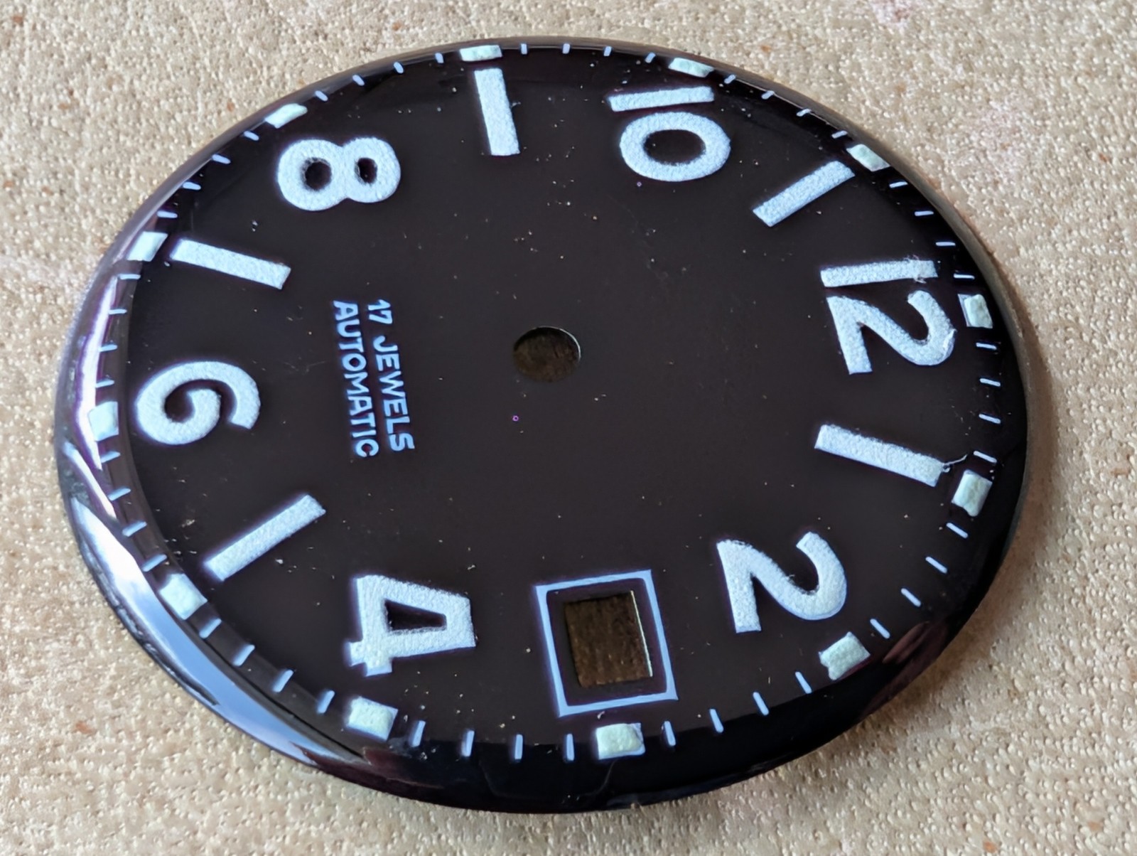 Vintage 1960/70’s TK All SS Diver Case w/Countdown Bezel,Glossy Black Dial,Crown