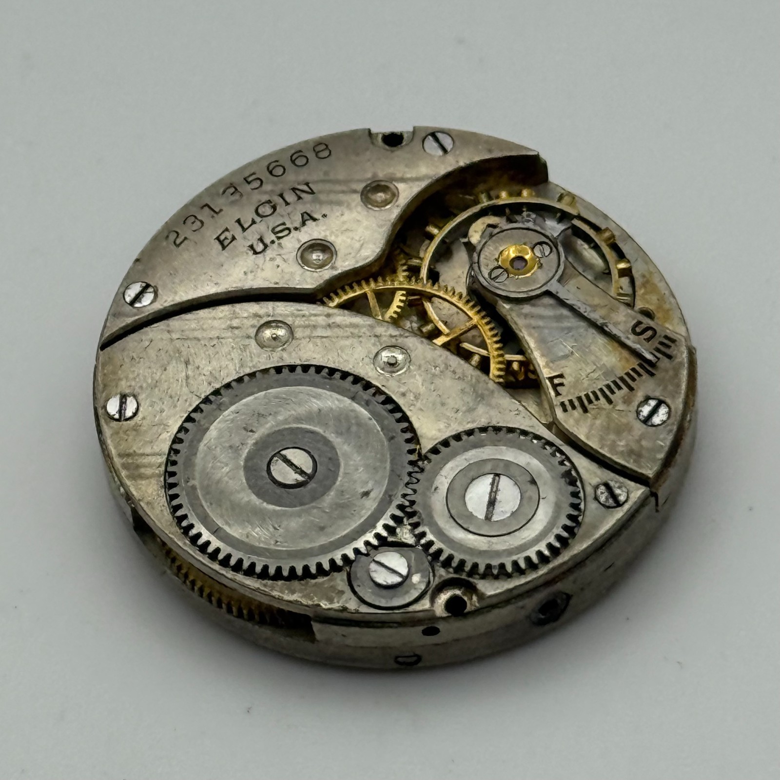 Elgin 463 Model 3 Watch Movement 1921 Antique American Parts Repair Spares 3/0s