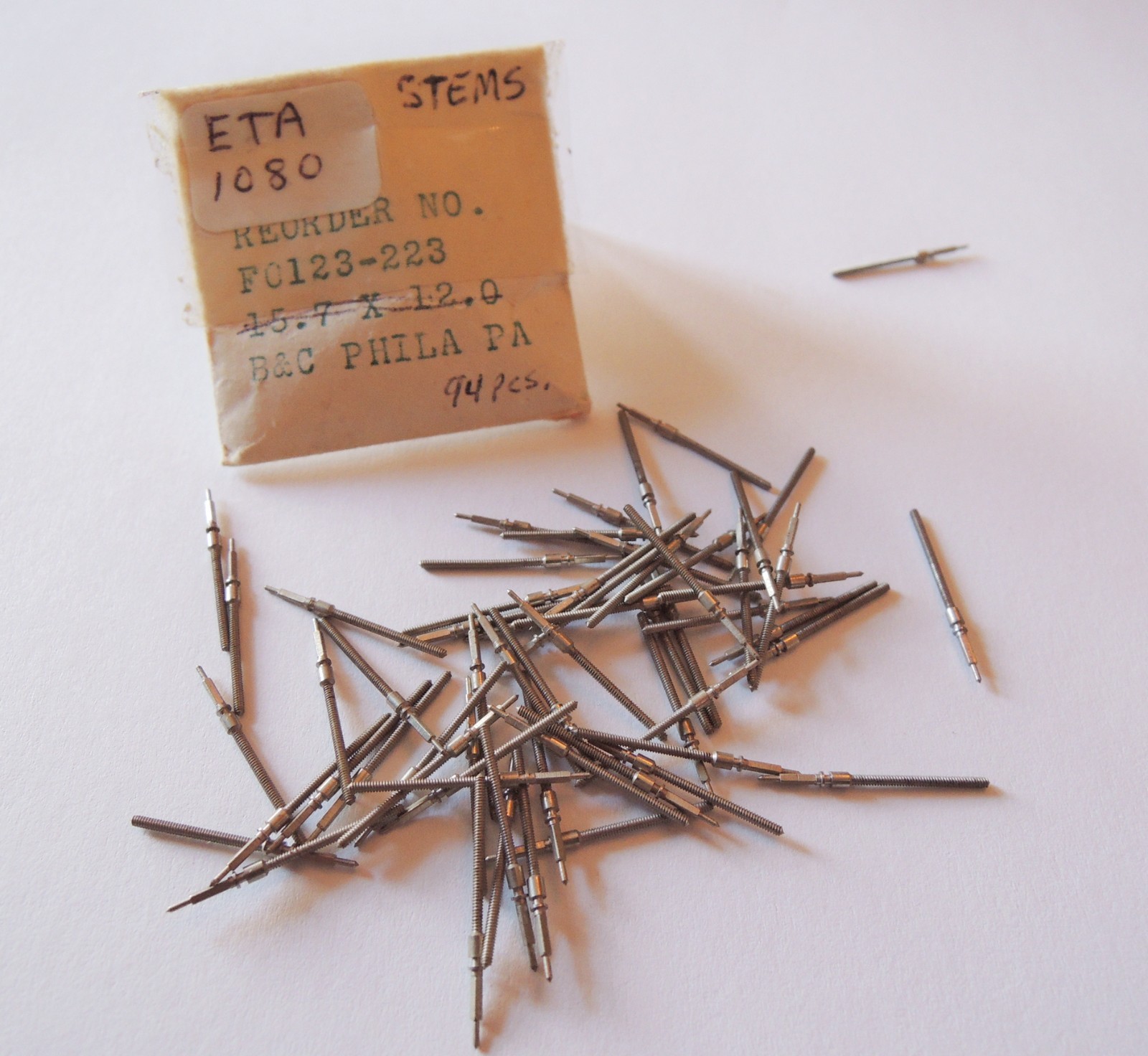 2 pcs WINDING STEM Part 401 for ETA 1080 + NOS ships free from Virginia