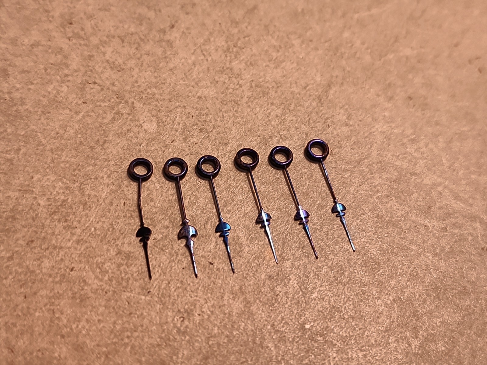 Lot Of 6 Rockford 16s Fancy Blue Hour Hands W/Hole Size 165 For Restoration