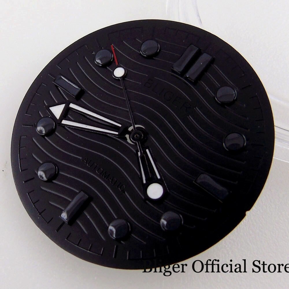 BLIGER 007 fit NH35A MIYOTA 8215 821A DG MINGZHU 2813 31mm Black Watch Dial