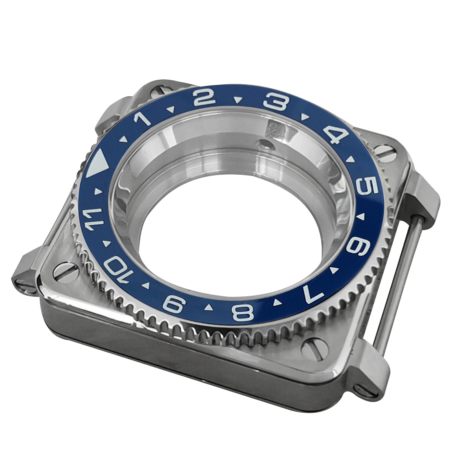 42mm Stainless Sapphire Glass Square Watch Case For NH35/NH36/4R/7S Movement