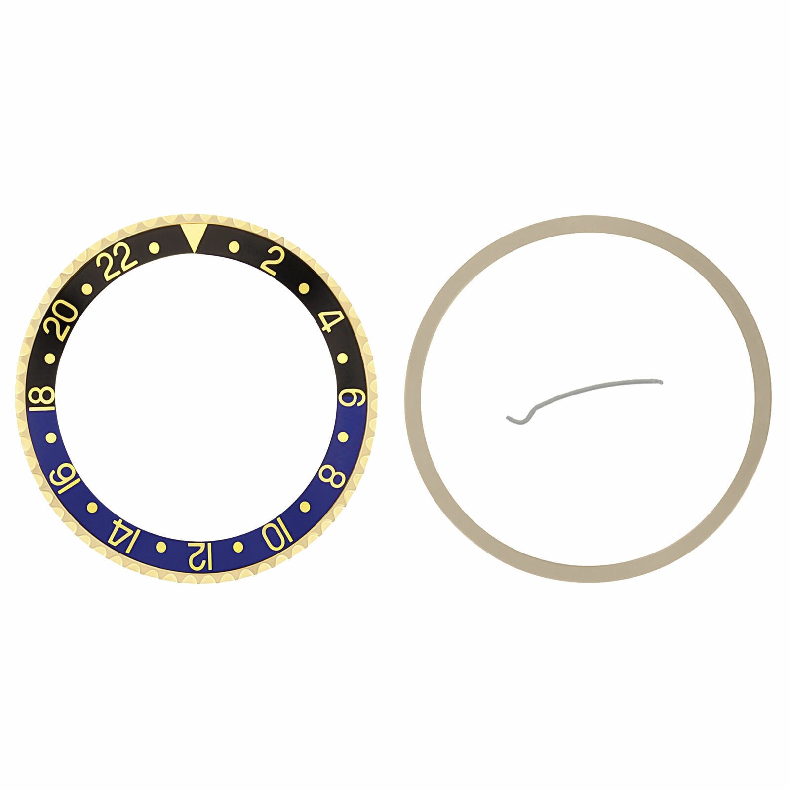 37.70×30.70mm Black Blue Batman Gold Replacement Bezel Insert For Rolex GMT