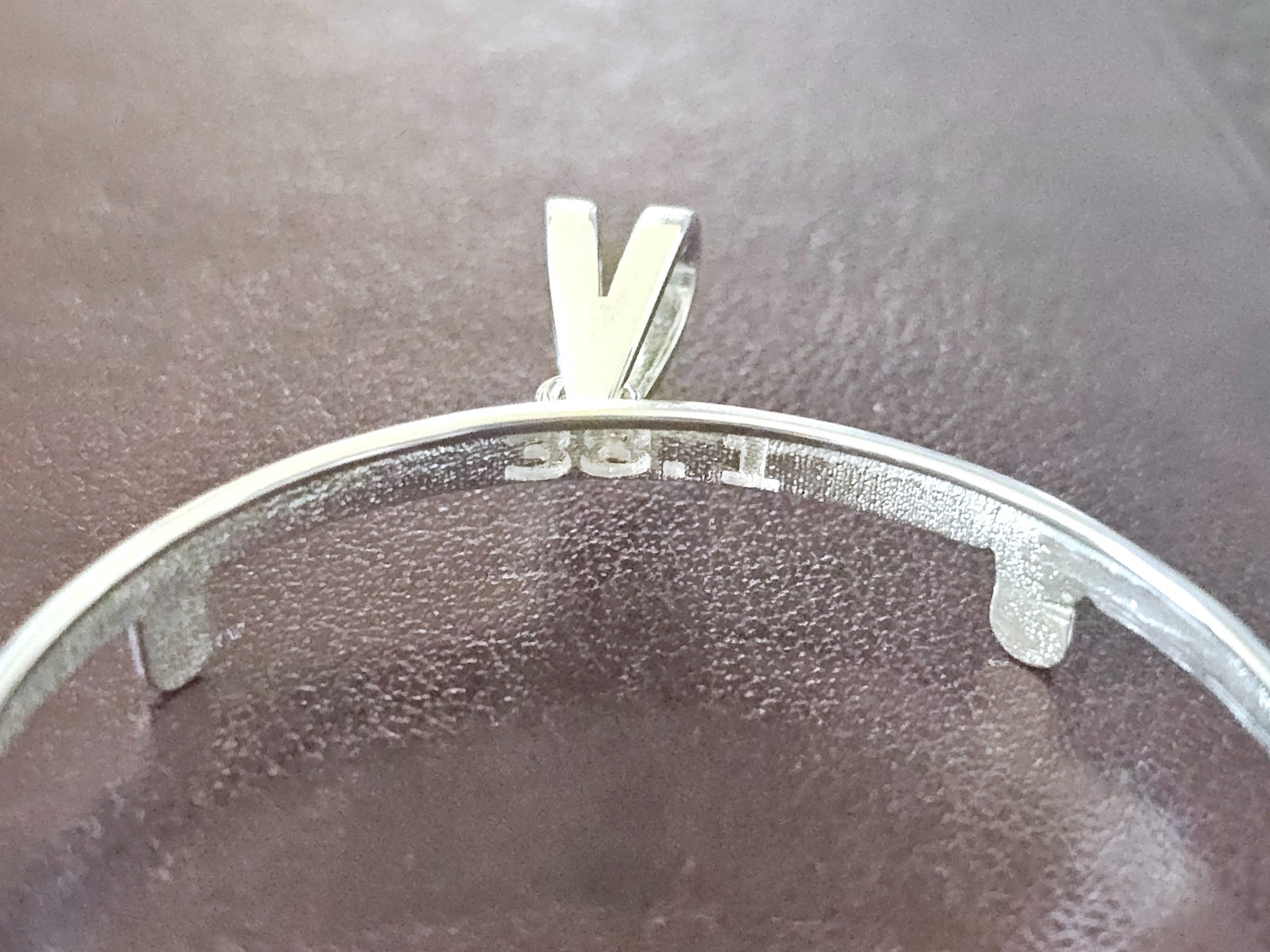 925 Sterling Silver Prong Back Simple Bezel for 38mm 1 Dollar Coins