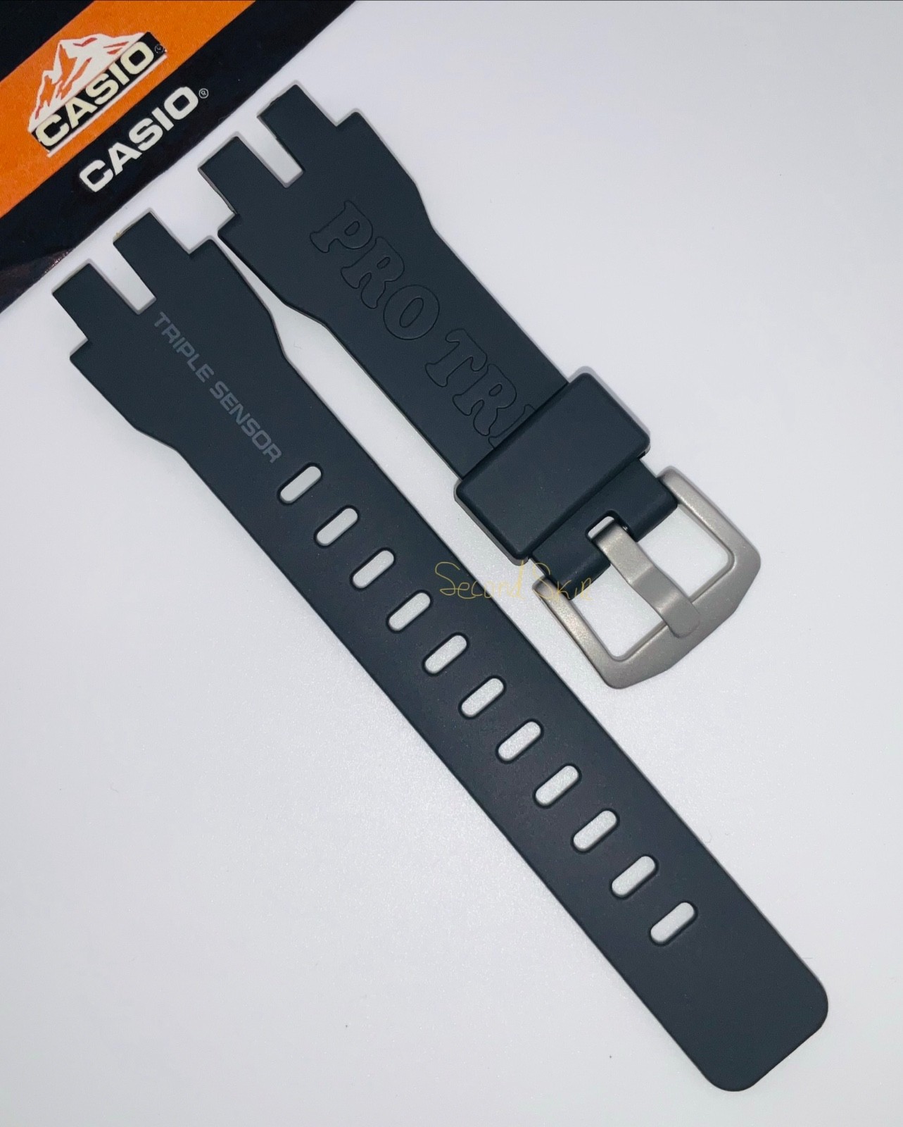 Genuine Casio Watch Band Pro Trek Dark Grey Rubber Strap PRG-300-1A9 PRW-3000-1