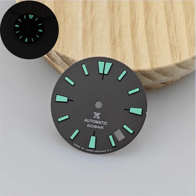 28.5mm Retro Watch Dial Green Luminous for Nh35 Nh36 Movement Watch Parts