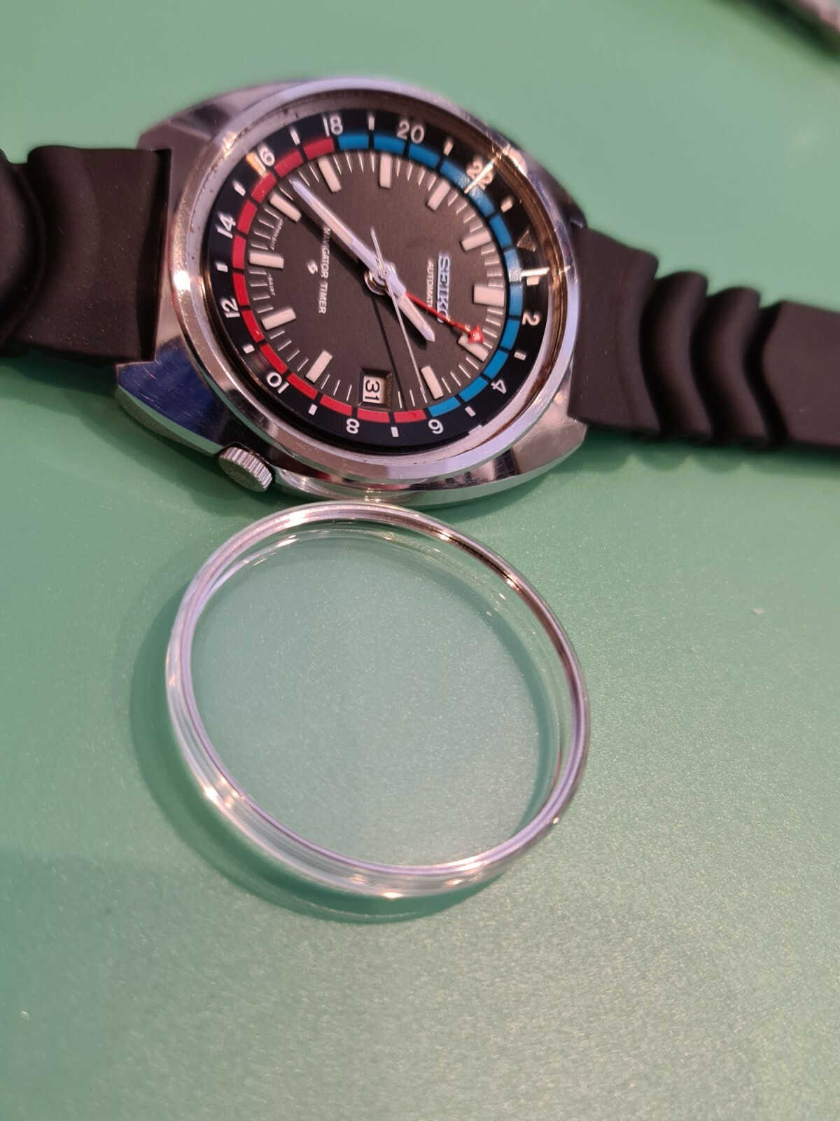 GLASS CRYSTAL FIT SEIKO 6138-8021 PANDA 6117-6400 World Time 6117-6410 NAVIGATOR
