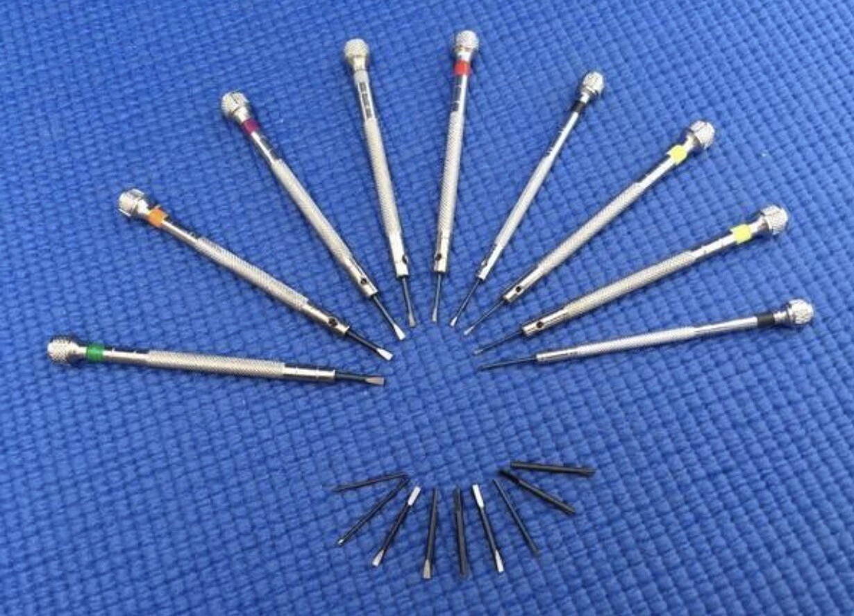 Precision Flat Slotted Blade Screwdriver Set Watchmakers Repair Tools