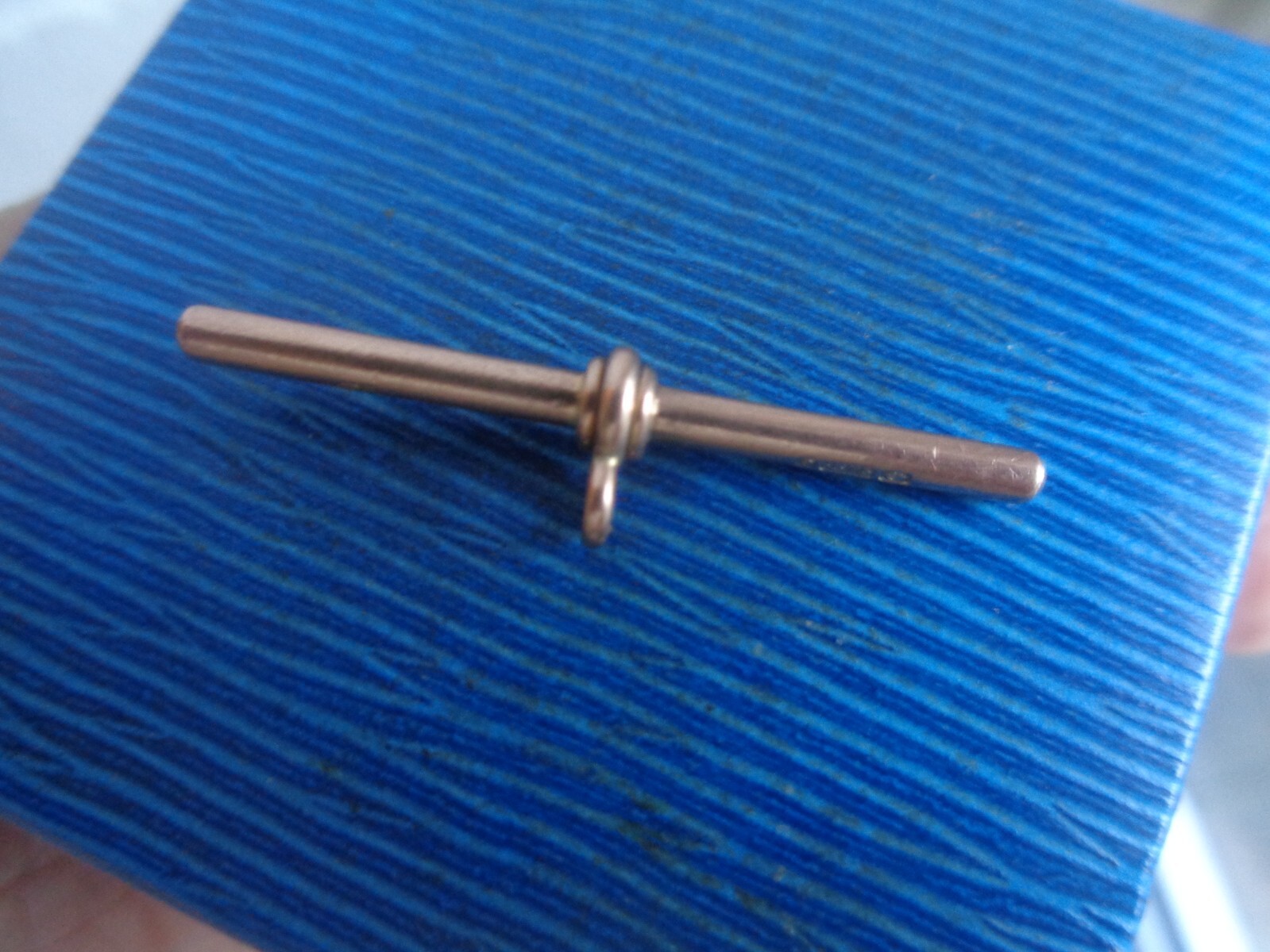 ROSE Gold T BAR 9ct for Pocket Watch Chain etc Antique c.1890s maker DB 3.2g