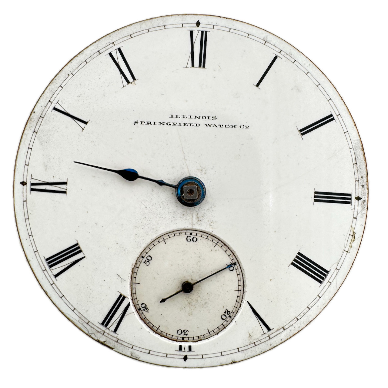 Antique 18s 1876 Springfield 9 Jewel Key Wind Pocket Watch Movement Kness USA