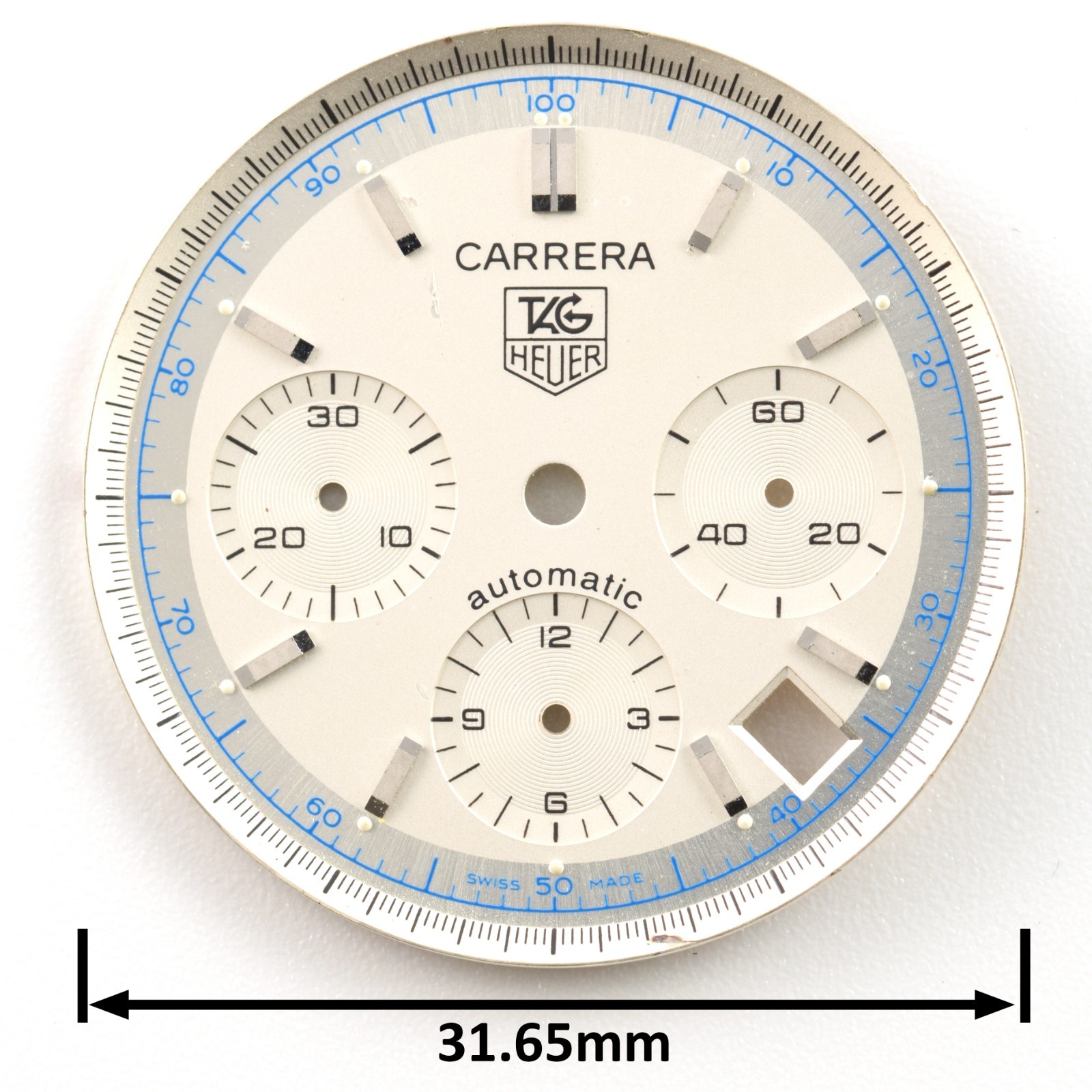 Genuine TAG Heuer Carrera Automatic White/Silver 31.7mm Watch Face Dial & Hands