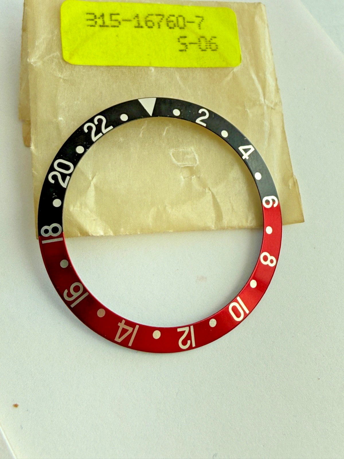 ROLEX GENUINE GMT COKE BEZEL INSERT Part# B315-16760-7-A1 For 16710 16700 16760