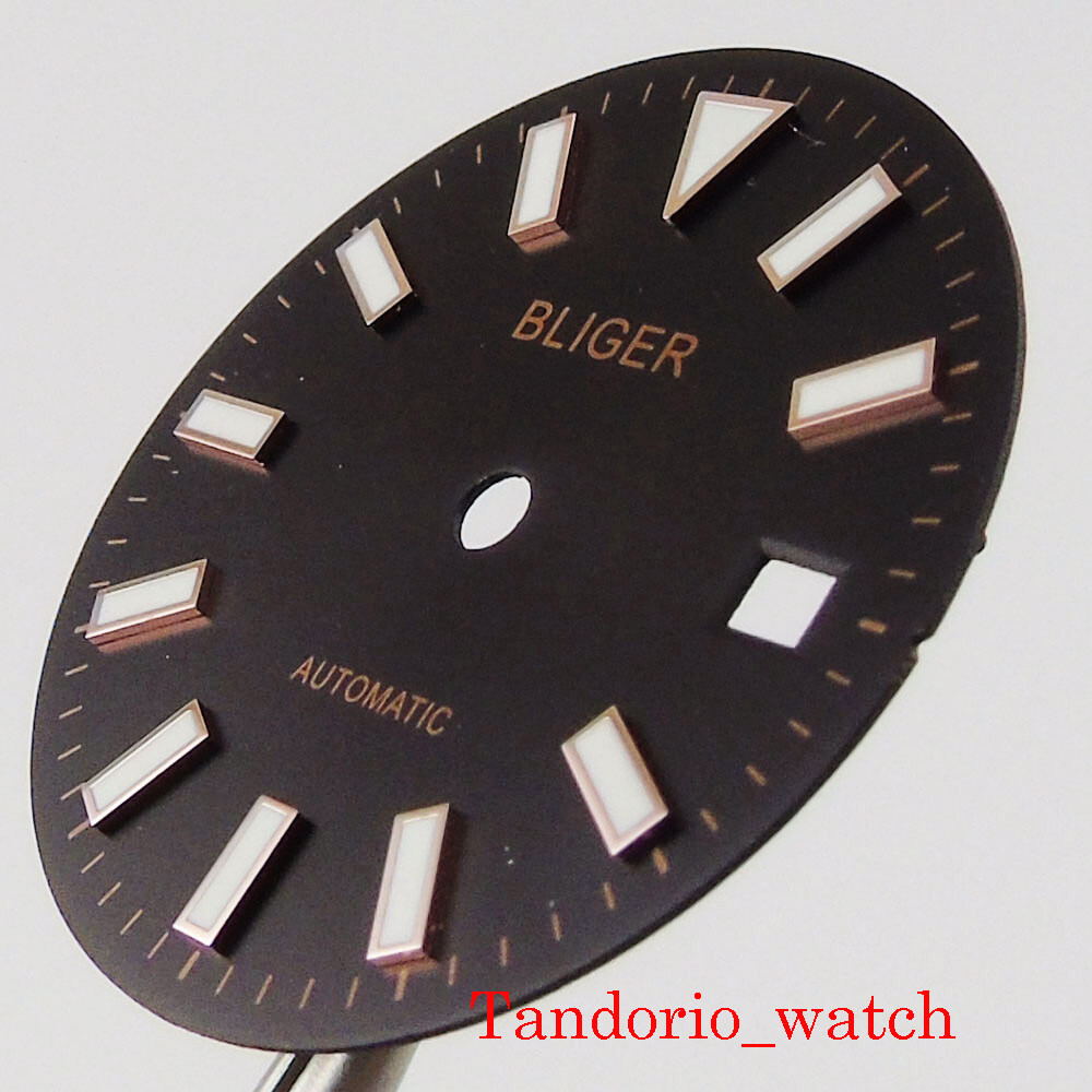 back sterile men watch dial with date window watch hand fit miyota 8215 DG 2813
