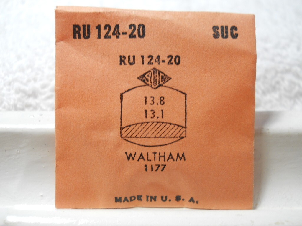 SUC RU124-20 Watch Crystal Fit Waltham 1177 – 13.8 x 13.1 mm Replacement Repair