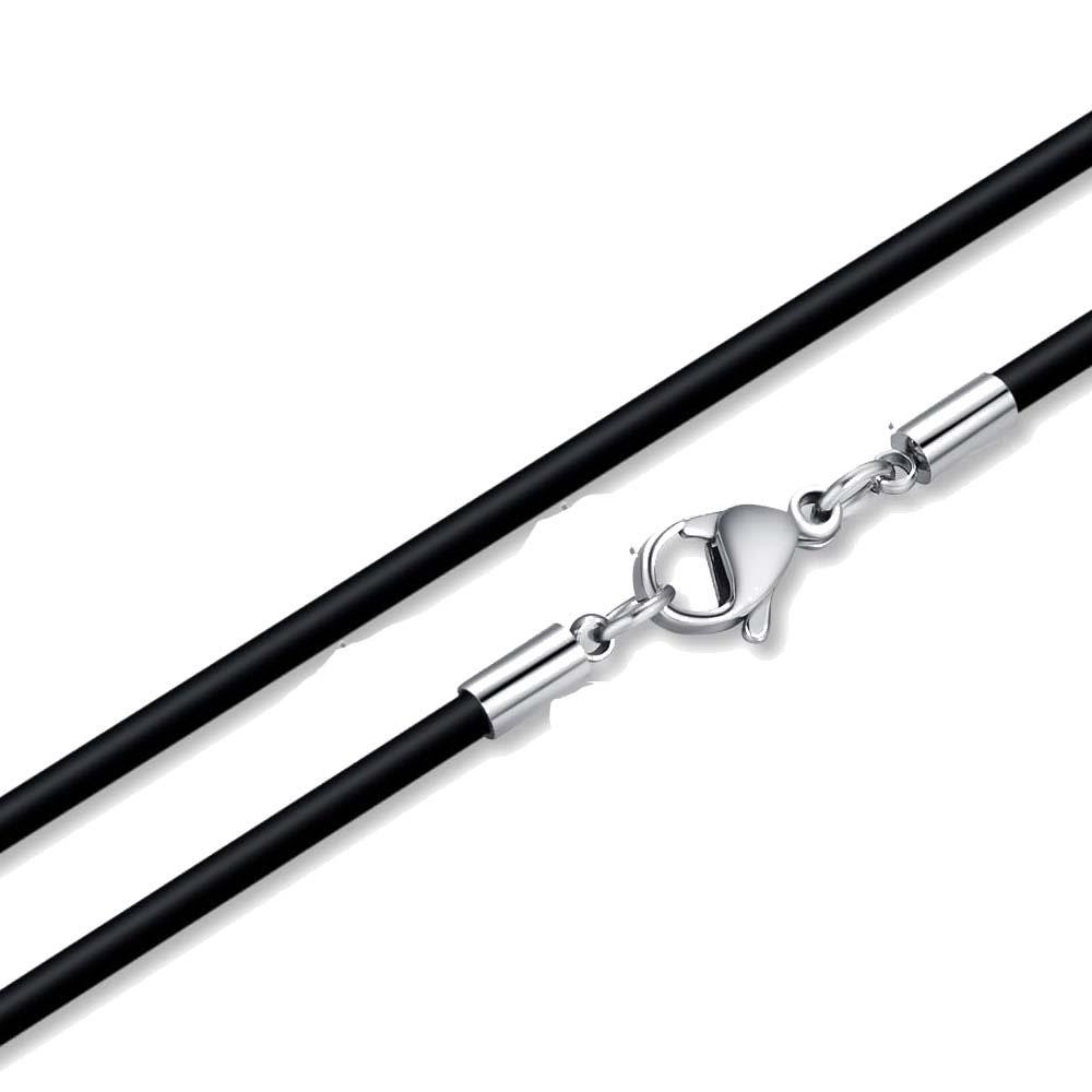 1/1.5/2/3mm Genuine Black Leather Necklace Cord for Diy Stainless Steel Neck Bra