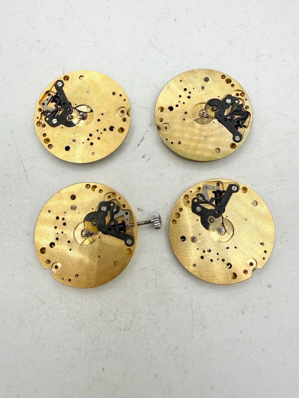 Lot of 4 Vintage 17j Elgin Pocket Watch Movements