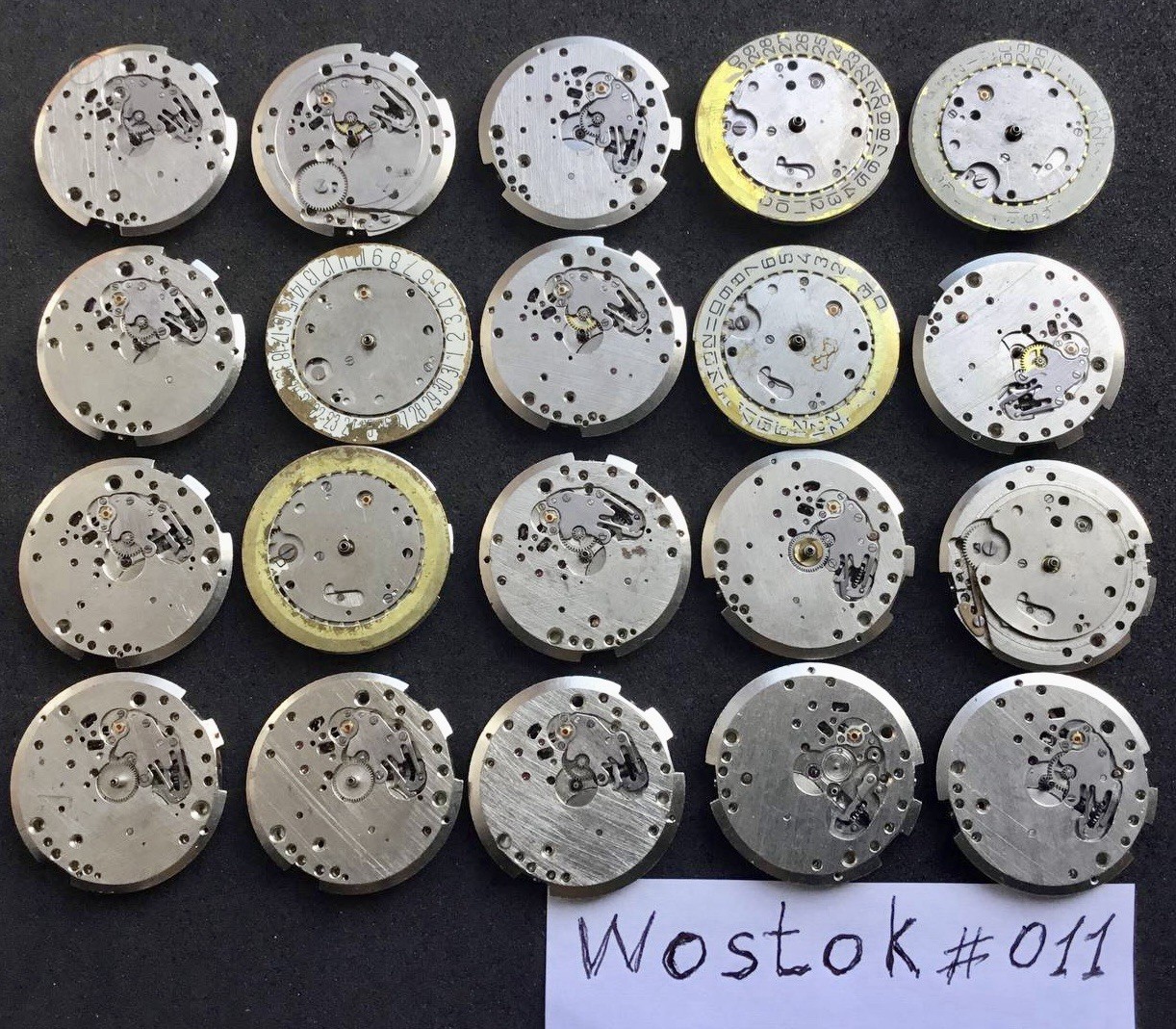 Lot 20 vintage mens watch movements WOSTOK VOSTOK calibre 2409 2414 #011 FREE