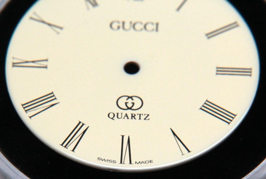 VINTAGE GENUINE GUCCI QUARTZ Watch Dial Ivory 26mm Diameter Roman Numerals