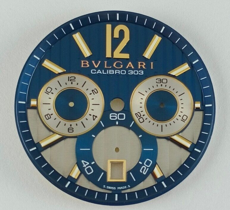 BVLGARI DIAGONO CALIBRO 303 WATCH NAVY BLUE DIAL (NOS & 100% ORIGINAL)