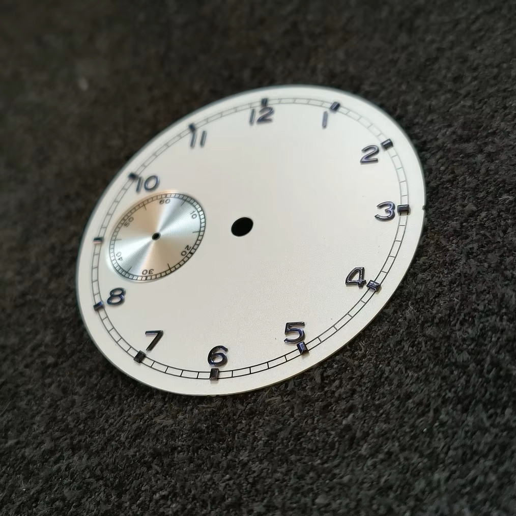 0.4mm/38.9mm matte Ivory white dial blue number 9 o ‘clock for ST3600 movement