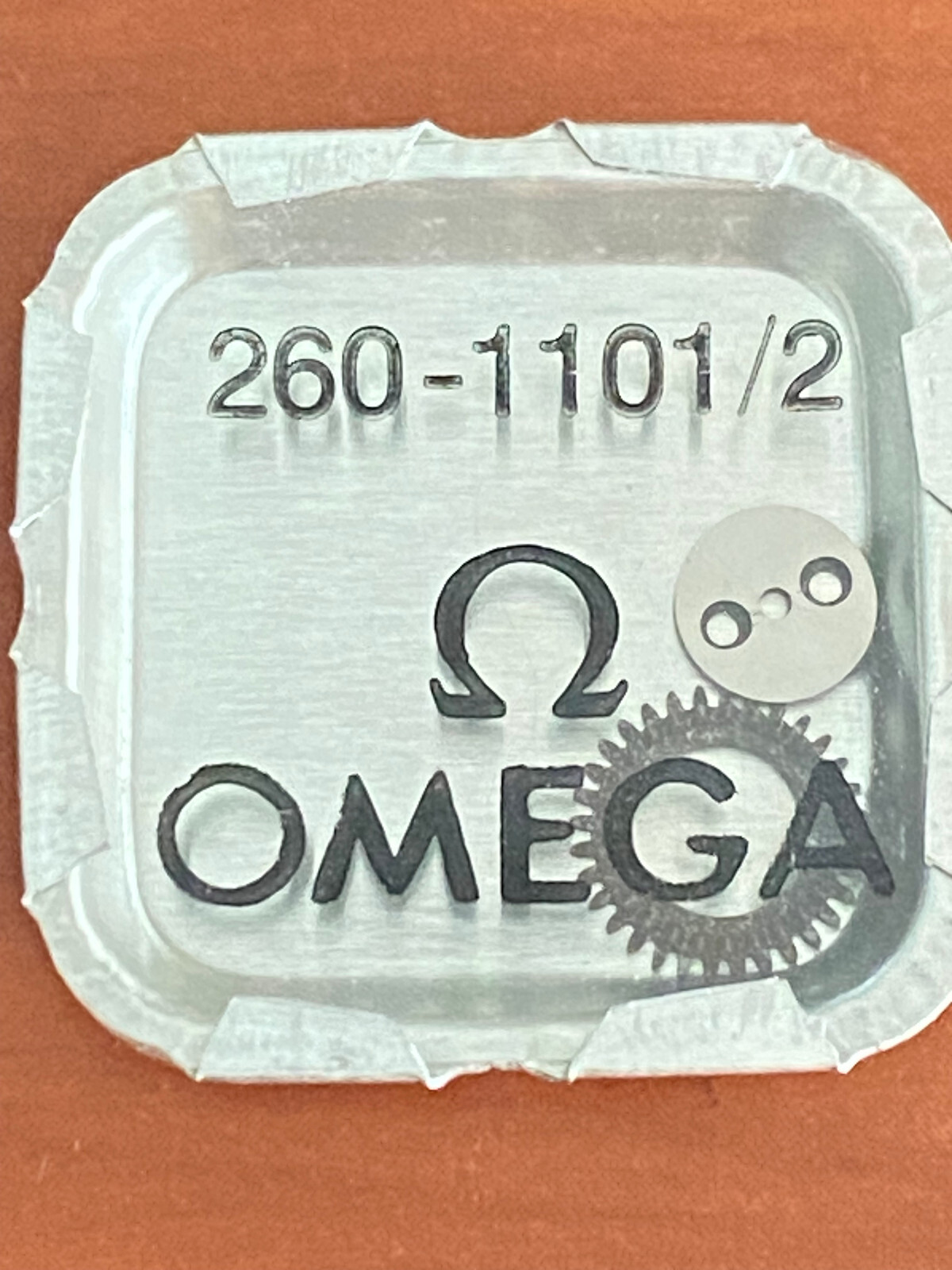 GENUINE OMEGA CROWN WHEEL AND CORE FOR 260-1101/2, SEALED PACKAGE