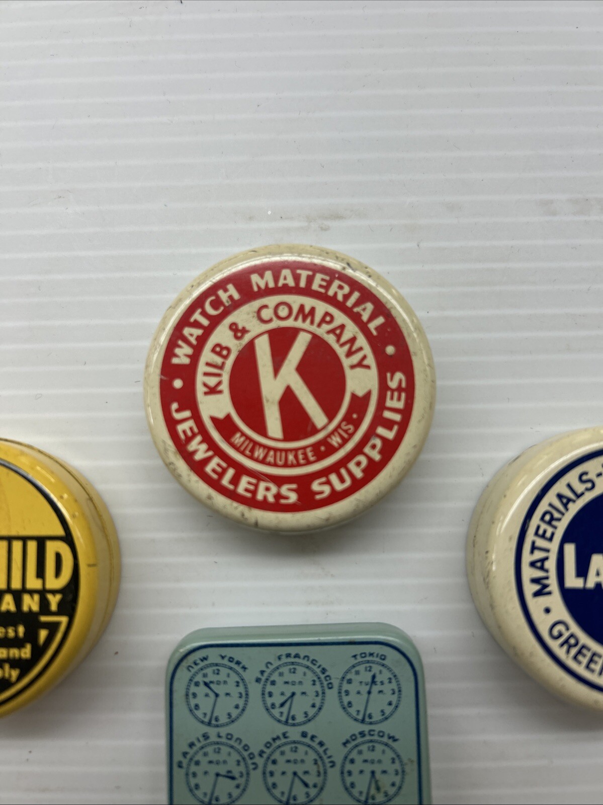 Vintage watch parts tins B