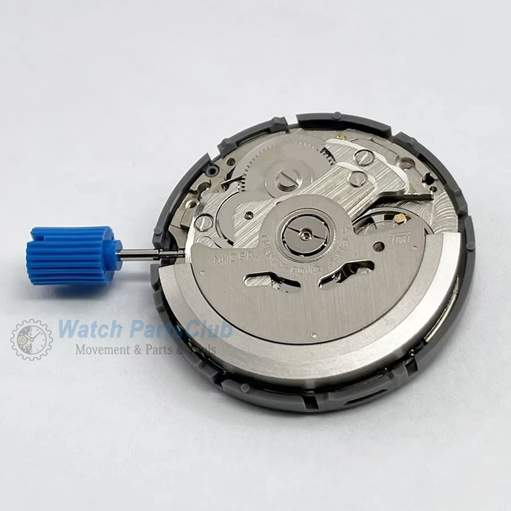 SII NH36 Watch Movement Black-Gold Datewheel CROWN at 3.0/3.8 in Japanese Kanji