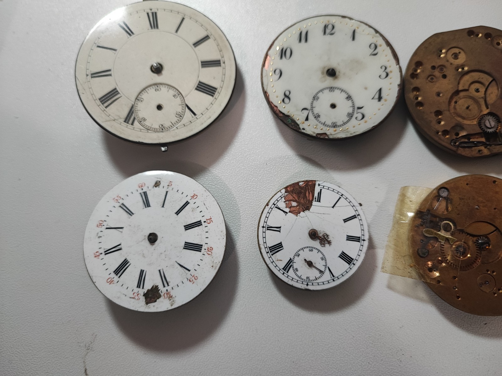 Pocket Watch lot – Watch movement – main plate platina for parts and spares